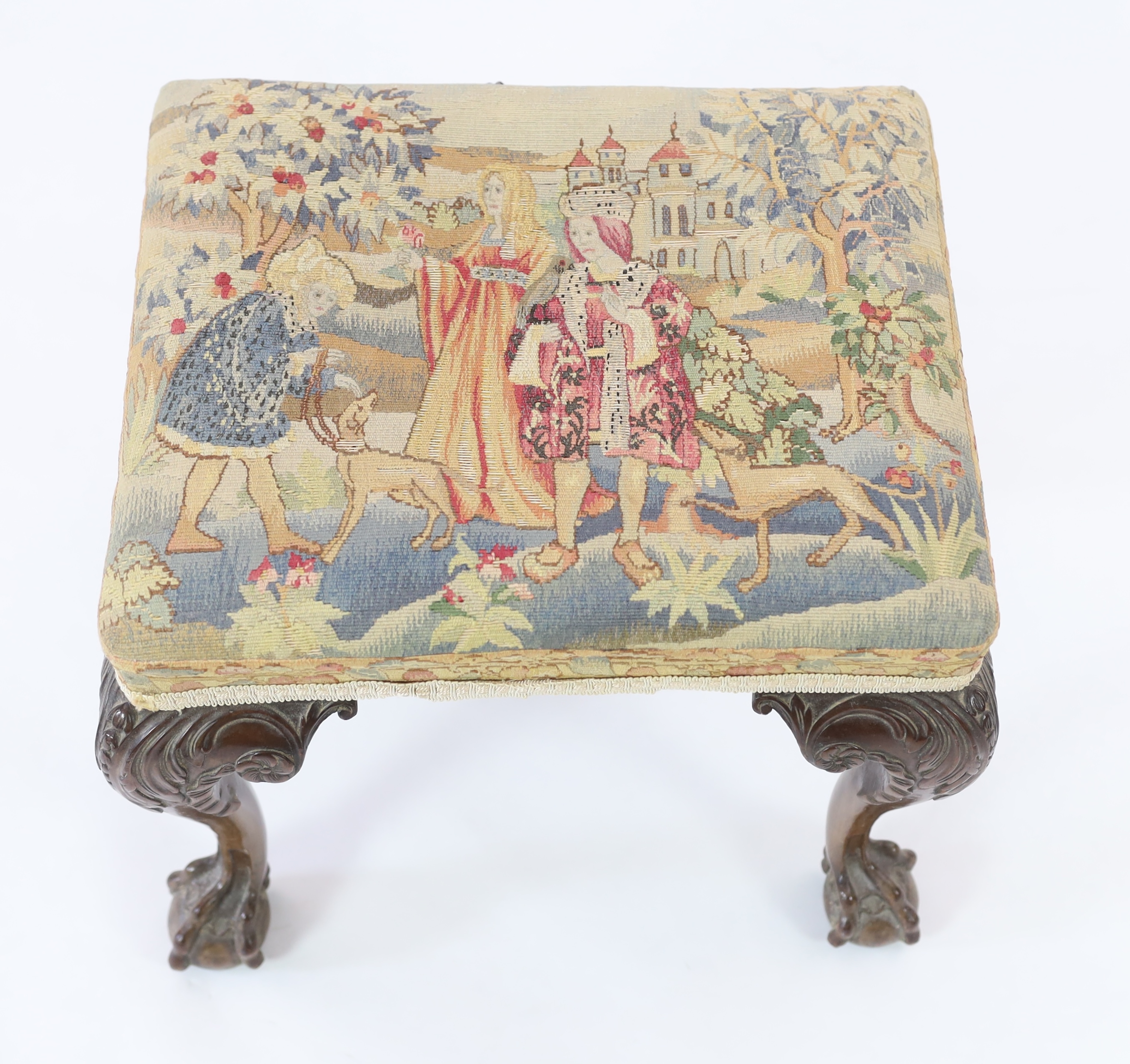 A George III mahogany dressing stool